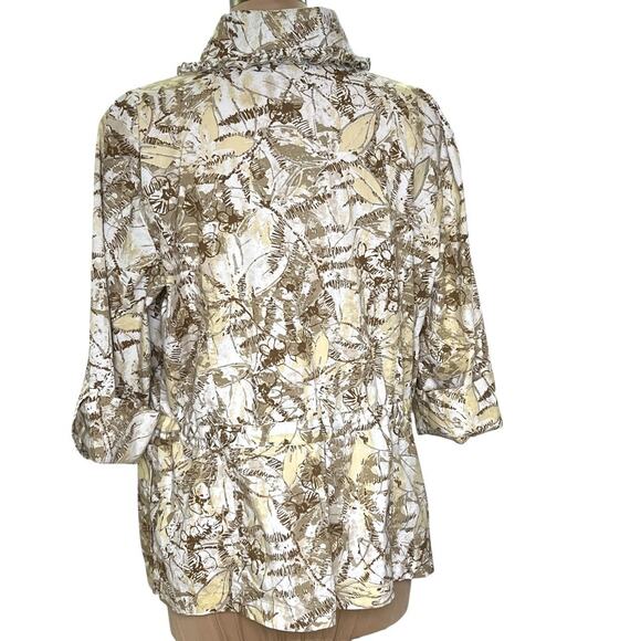 Vintage Westbound Jacket Size Large Tab Sleeve Ruffle Neck Full Zip Lightweight - Picture 2 of 14